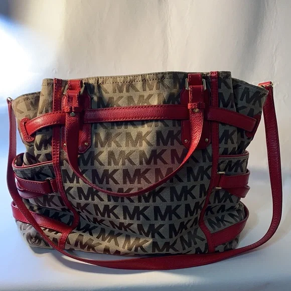 Michael Kors Red and Brown Women's Bag - Picture 3 of 14